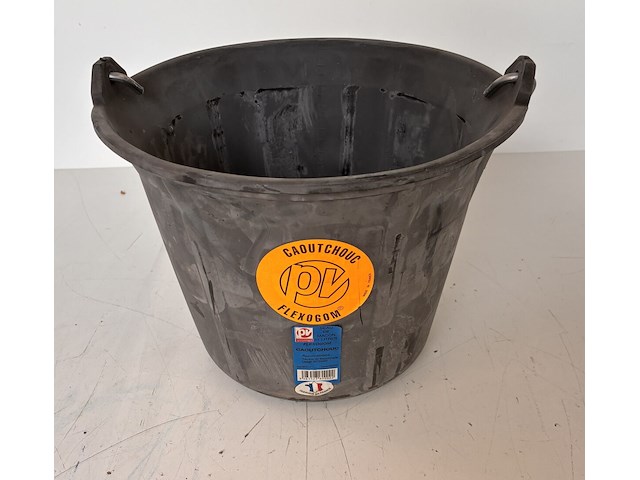 Lot van 6 x vinmer bouwemmer flexogom – rubber zwart 11 l vm 360004 - afbeelding 1 van  3