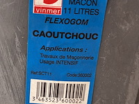 Lot van 6 x vinmer bouwemmer flexogom – rubber zwart 11 l vm 360004 - afbeelding 2 van  3