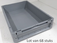 Lot van 68 euronorm stapelbakken ne 6412