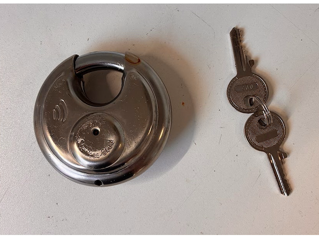 Lot van 7 x discus hangslot 70 mm - afbeelding 2 van  2