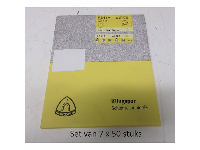 Lot van 7x 50 schuurpapier klingspor 2005 ps11a 280x230mm korrel 320 - afbeelding 2 van  2