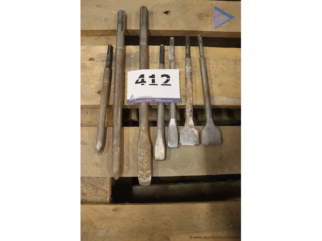 Lot van beitels en breekijzers - diverse maten - afbeelding 1 van  1