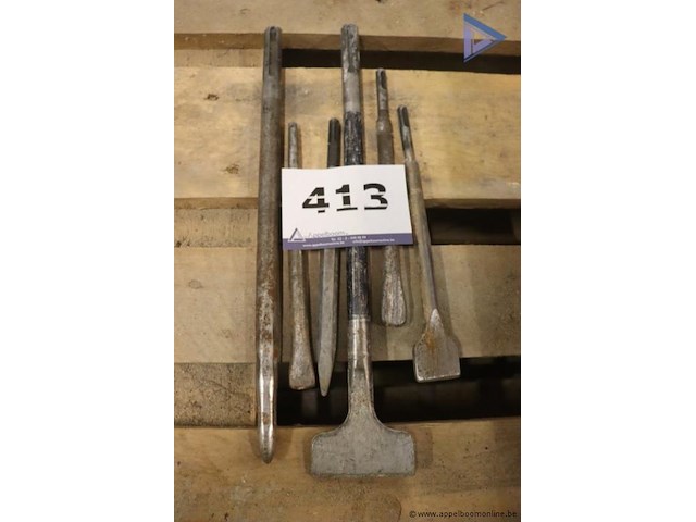Lot van beitels en breekijzers - diverse maten - afbeelding 1 van  1