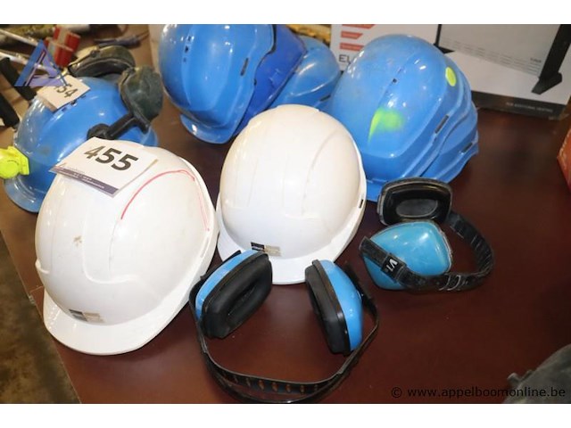 Lot van veiligheidshelmen - diverse kleuren gehoorbeschermers - afbeelding 3 van  3