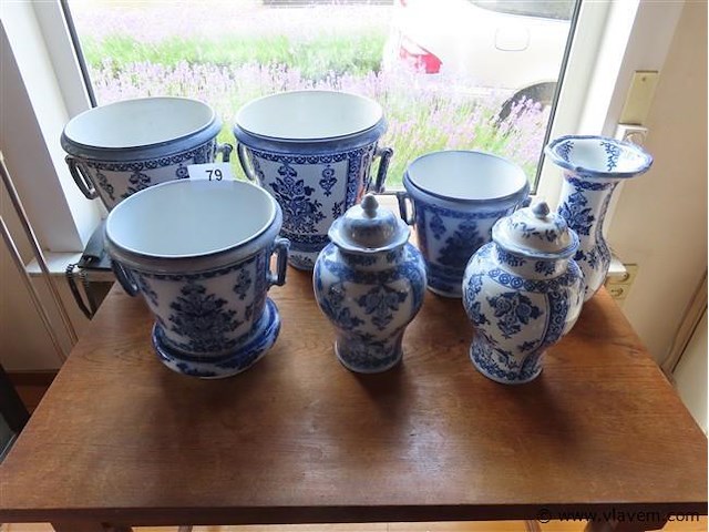 Lot vazen en cache-pots - afbeelding 1 van  6
