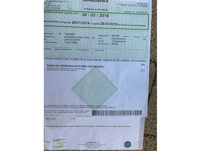 Lotus - esprit 2.2 turbo - oldtimer - afbeelding 43 van  44