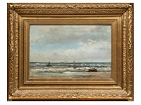 Louis artan (1837-1890), marine, oil on canvas 40 x 60 cm. (15 3/4 x 23.62 in.), frame: 71 x 91 cm. (27.94 x 35.82 in.) - afbeelding 2 van  6
