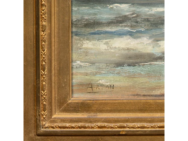 Louis artan (1837-1890), marine, oil on canvas 40 x 60 cm. (15 3/4 x 23.62 in.), frame: 71 x 91 cm. (27.94 x 35.82 in.) - afbeelding 4 van  6