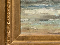Louis artan (1837-1890), marine, oil on canvas 40 x 60 cm. (15 3/4 x 23.62 in.), frame: 71 x 91 cm. (27.94 x 35.82 in.) - afbeelding 4 van  6