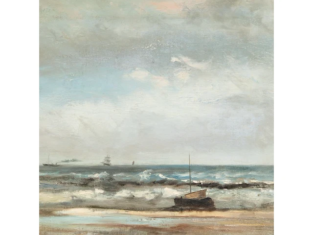 Louis artan (1837-1890), marine, oil on canvas 40 x 60 cm. (15 3/4 x 23.62 in.), frame: 71 x 91 cm. (27.94 x 35.82 in.) - afbeelding 6 van  6