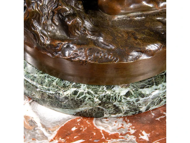 Louis gossin (1846-1928), david vainqueur de goliath, patinated bronze on a marble column the bronze: 60 cm. (23.62 in.), with marble column: 176 cm. (69.29 in.) - afbeelding 4 van  12