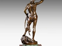 Louis gossin (1846-1928), david vainqueur de goliath, patinated bronze on a marble column the bronze: 60 cm. (23.62 in.), with marble column: 176 cm. (69.29 in.) - afbeelding 8 van  12