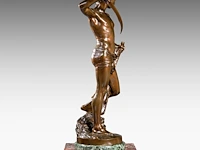 Louis gossin (1846-1928), david vainqueur de goliath, patinated bronze on a marble column the bronze: 60 cm. (23.62 in.), with marble column: 176 cm. (69.29 in.) - afbeelding 9 van  12