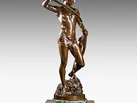 Louis gossin (1846-1928), david vainqueur de goliath, patinated bronze on a marble column the bronze: 60 cm. (23.62 in.), with marble column: 176 cm. (69.29 in.) - afbeelding 10 van  12