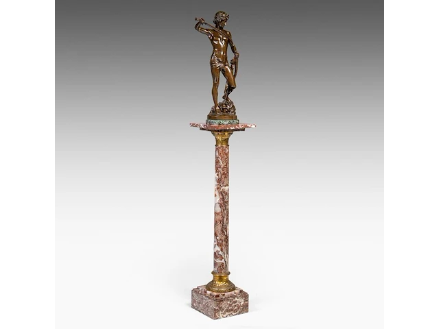 Louis gossin (1846-1928), david vainqueur de goliath, patinated bronze on a marble column the bronze: 60 cm. (23.62 in.), with marble column: 176 cm. (69.29 in.) - afbeelding 12 van  12