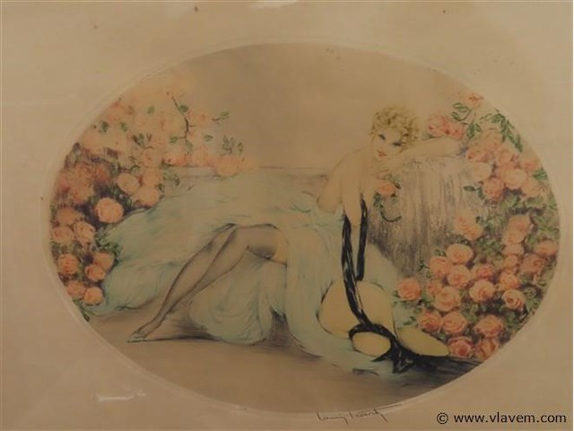 Louis icart "1888-1950), "la belle rose" - afbeelding 2 van  8