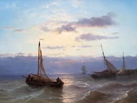 Louis johan hendrik meijer (1809-1866), colourful sunset along a coast, oil on mahogany 34 x 49.5 cm. (13.39 x 19.48 in.), frame: 65 x 78 cm. (25.58 x 30.71 in.)