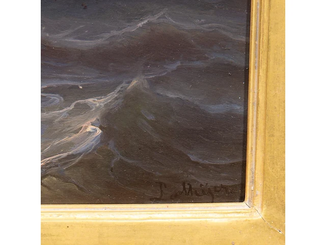 Louis johan hendrik meijer (1809-1866), colourful sunset along a coast, oil on mahogany 34 x 49.5 cm. (13.39 x 19.48 in.), frame: 65 x 78 cm. (25.58 x 30.71 in.) - afbeelding 5 van  5