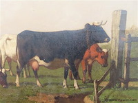 Louis robbe (1806-1887) jonge boerin met koeien - afbeelding 4 van  9