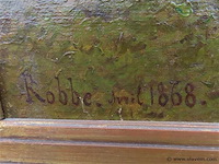Louis robbe (1806-1887) jonge boerin met koeien - afbeelding 6 van  9