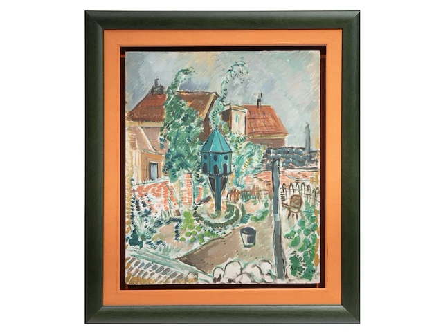 Louis saalborn (1891-1957), view of a garden, oil on panel 60 x 50 cm. (23.62 x 19.67 in.), frame: 80 x 70 cm. (31 1/2 x 27.55 in.) - afbeelding 2 van  5