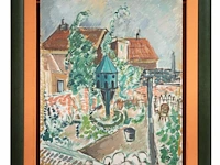 Louis saalborn (1891-1957), view of a garden, oil on panel 60 x 50 cm. (23.62 x 19.67 in.), frame: 80 x 70 cm. (31 1/2 x 27.55 in.) - afbeelding 2 van  5