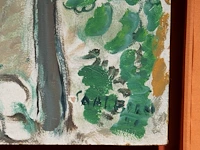 Louis saalborn (1891-1957), view of a garden, oil on panel 60 x 50 cm. (23.62 x 19.67 in.), frame: 80 x 70 cm. (31 1/2 x 27.55 in.) - afbeelding 4 van  5