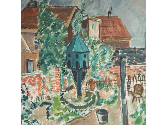 Louis saalborn (1891-1957), view of a garden, oil on panel 60 x 50 cm. (23.62 x 19.67 in.), frame: 80 x 70 cm. (31 1/2 x 27.55 in.) - afbeelding 5 van  5
