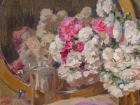 Louis van den eynde (1881-1966), still life of a toilet table with a flower bouquet, oil on canvas 75 x 100 cm. (29.53 x 39.36 in.), frame: 91 x 116 cm. (35.82 x 45.67 in.) - afbeelding 6 van  8