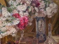 Louis van den eynde (1881-1966), still life of a toilet table with a flower bouquet, oil on canvas 75 x 100 cm. (29.53 x 39.36 in.), frame: 91 x 116 cm. (35.82 x 45.67 in.) - afbeelding 7 van  8
