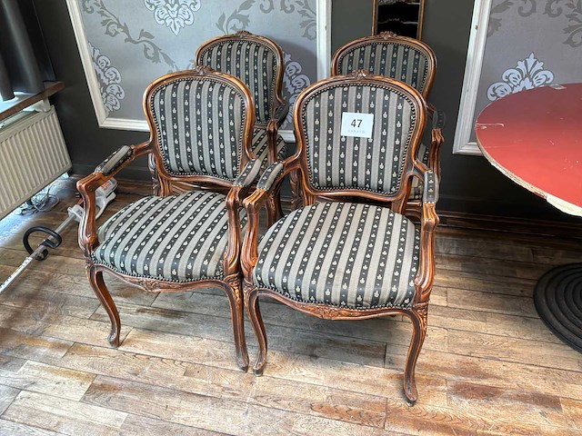 Louis xv fauteuil (4x) - afbeelding 1 van  3