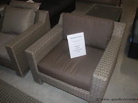 Lounge - 4x kussenset voor fauteuil azur uitvoering sunbrella (sbr)- 3127-3127 uni mink brown | 2x lc adelaide hr5mm antique grey | tweezit adelaide hr5mm antique grey | salontafel incl.glas 160x70cm adelaide hr5mm antique grey - afbeelding 3 van  5