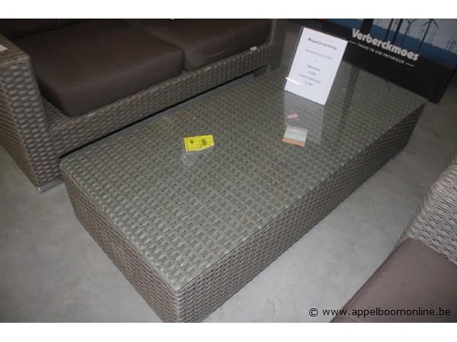 Lounge - 4x kussenset voor fauteuil azur uitvoering sunbrella (sbr)- 3127-3127 uni mink brown | 2x lc adelaide hr5mm antique grey | tweezit adelaide hr5mm antique grey | salontafel incl.glas 160x70cm adelaide hr5mm antique grey - afbeelding 5 van  5