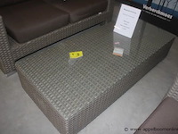 Lounge - 4x kussenset voor fauteuil azur uitvoering sunbrella (sbr)- 3127-3127 uni mink brown | 2x lc adelaide hr5mm antique grey | tweezit adelaide hr5mm antique grey | salontafel incl.glas 160x70cm adelaide hr5mm antique grey - afbeelding 5 van  5