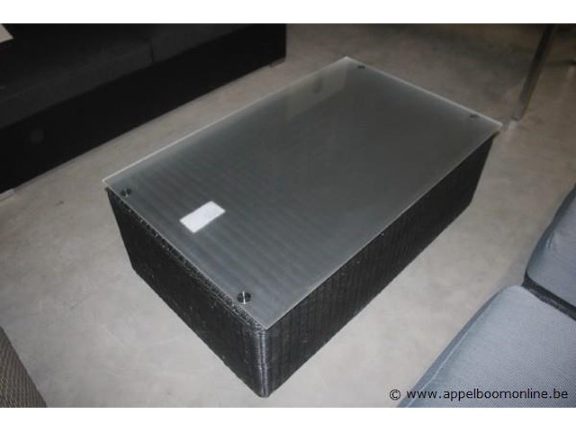 Lounge - memphis midden element black brush met kussens antraciet uitvoering- zwart / kussens grijs olefin - afbeelding 2 van  3