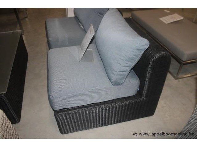 Lounge - memphis midden element black brush met kussens antraciet uitvoering- zwart / kussens grijs olefin - afbeelding 3 van  3