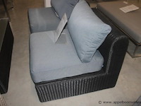 Lounge - memphis midden element black brush met kussens antraciet uitvoering- zwart / kussens grijs olefin - afbeelding 3 van  3