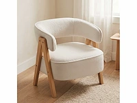 Loungefauteuil van badstof, wit