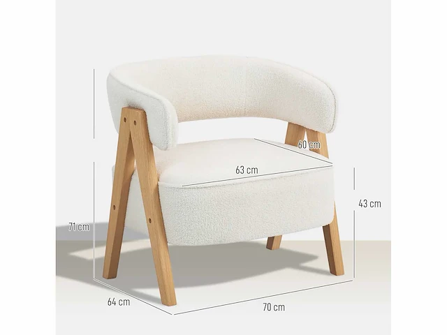 Loungefauteuil van badstof, wit - afbeelding 3 van  6