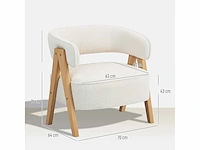 Loungefauteuil van badstof, wit - afbeelding 3 van  6