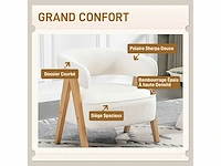 Loungefauteuil van badstof, wit - afbeelding 4 van  6
