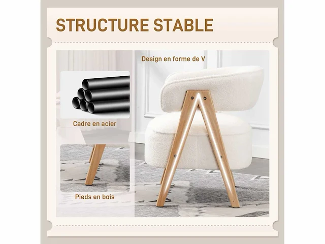 Loungefauteuil van badstof, wit - afbeelding 5 van  6