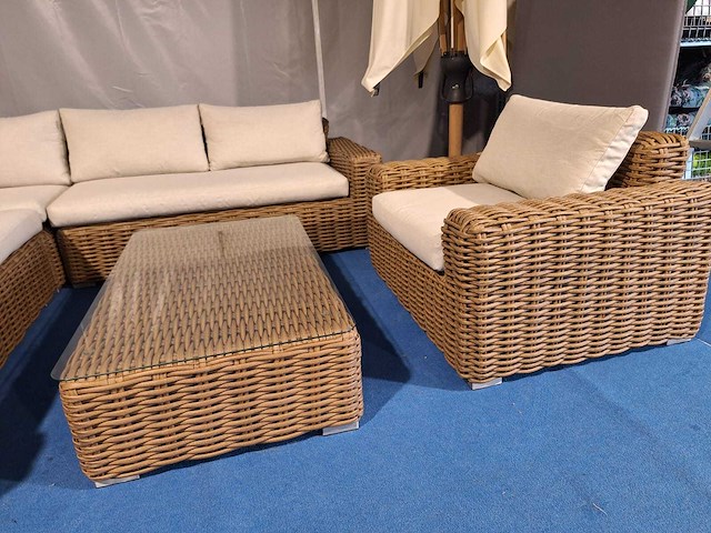 Loungeset 250x250x70cm - wicker - afbeelding 2 van  5