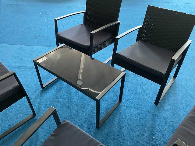 Loungeset alu set 5 persoons + tafel - afbeelding 3 van  3