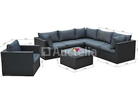 Loungeset eivissa | 7-delig | wicker | zwart + antraciet - afbeelding 3 van  3