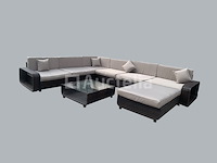 Loungeset garda | 8-delig | wicker | donkerbruin + grijs - afbeelding 2 van  2