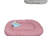 Lovestory dierenkussen 60x46cm - roze/grijs - afbeelding 1 van  1