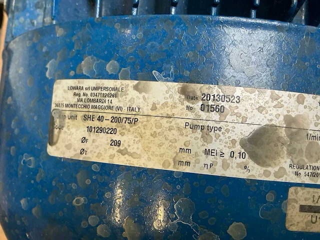 Lowara she 40-200/75/p rvs centrifugaalpomp - afbeelding 7 van  8