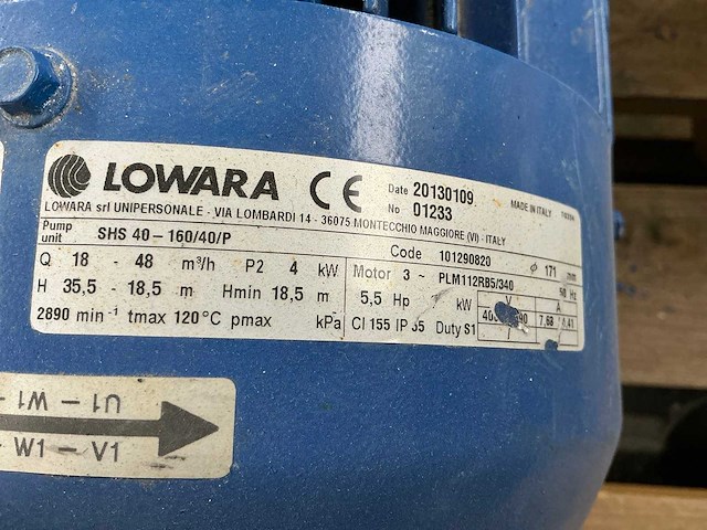 Lowara shs40-160/40/p waterpomp - afbeelding 4 van  5