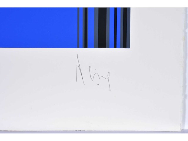 Luc peire - geometrisch abstract - zeefdruk - 1/130 - afbeelding 3 van  8